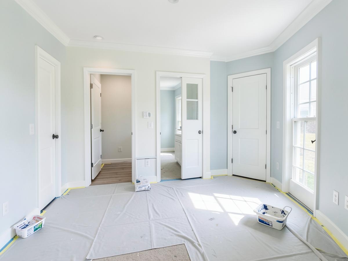 Freshly painted interior walls and trim in a Columbia Falls, MT home